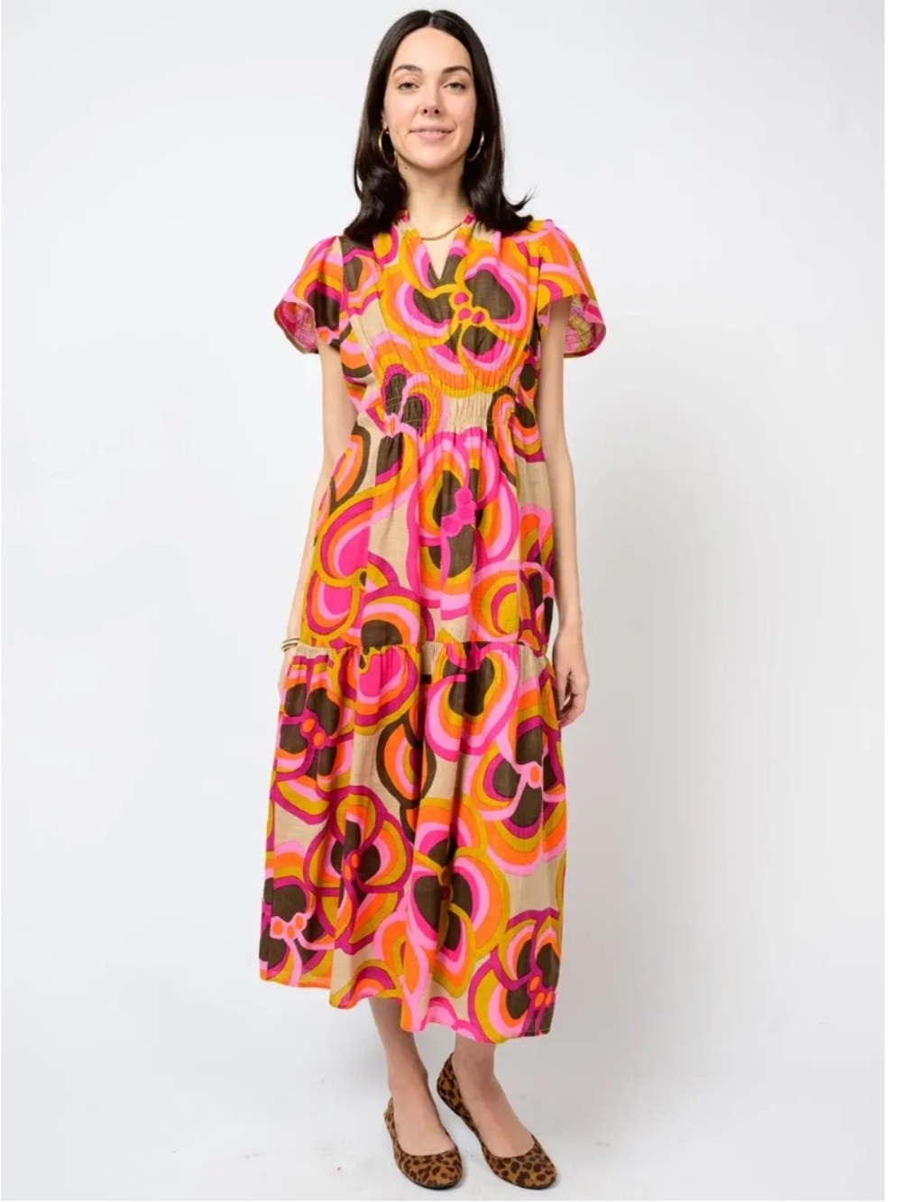 Uncle Frank Bold Floral Midi Dress